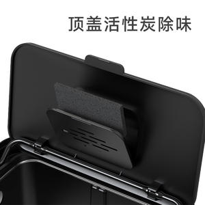 Poubelle de cuisine rectangulaire en acier inoxydable avec couvercle, à suspendre sur porte d'armoire, pour usage intérieur - Product Image 2