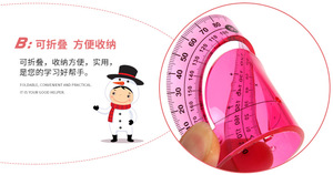 Práctico Transportador Flexible de PVC de 10 cm y 180 Grados, Regla de Geometría para la Vuelta al Cole, Set de Matemáticas, Regalo para Niñas - Product Image 4