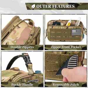 Trousse de Toilette Tactique pour Homme, Sac de Voyage Hygiénique, Trousse de Rasage Molle, Pochette d'Accessoires Résistante à l'Eau pour la Salle de Sport - Product Image 4