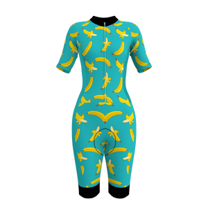 HIRBGOD Femme Tri Suit Avec Manches Courtes Aero Fit J'aime l'Équipement <span class=keywords><strong>de</strong></span> <span class=keywords><strong>Triathlon</strong></span> Banana - Product Image 1