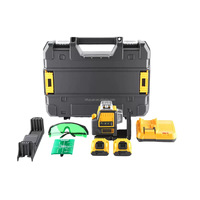 Niveau laser professionnel à faisceau vert 5 points avec batterie Li-Ion, haute précision, auto-nivelant pour la construction et la rénovation