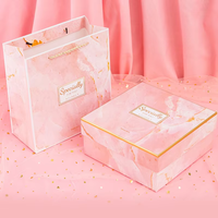 Caja de Regalo de Joyería de Mármol de Lujo con Cierre Magnético y Bolsa, Empaque Vacío para Exhibición y Almacenamiento de Anillos, Collares y Pendientes