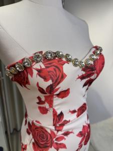 Gaun malam bola motif berlian untuk wanita, gaun malam elegan bahan Satin, hiasan Pesta Jamuan makan - Product Image 6