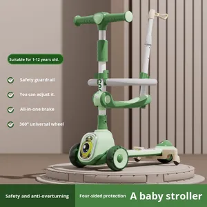 3 1 niños montar-en Scooter <span class=keywords><strong>plegable</strong></span> triciclo pedales ajustables para niños de 1 a 6 años niñas plástico al aire libre Kick Scooter Sensor inteligente - Product Image 3