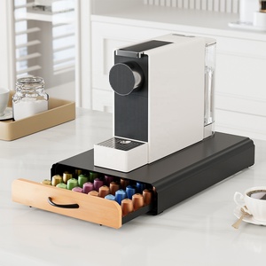 Tiroir à dosettes <span class=keywords><strong>Nespresso</strong></span> en métal, organisateur de vaisselle moderne à un seul niveau avec outils de nettoyage, installation sur pied - Product Image 1