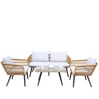 Ensemble de 3 chaises de bistrot en rotin pour extérieur, mobilier moderne en osier pour villa, balcon, jardin, bord de piscine