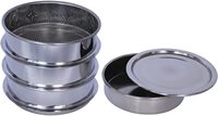Lot de 3 tamis à terre empilables en acier inoxydable pour jardinage, tamis à compost pratiques et compacts pour roches