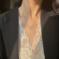 N243 Collier Pendentif Perle en Argent Sterling S925 Plaqué Or pour Femme, Luxe Léger, Style Niche Simple, Chaîne Cordon Tendance Ins, Cadeau