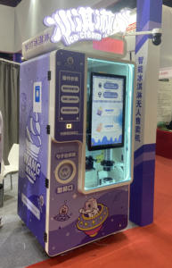 Máquina expendedora automática de autoservicio de helados grandes de 30L, quiosco suave, helado recién hecho en conos de gofres, SABLE Halal gratis FDA - Product Image 2