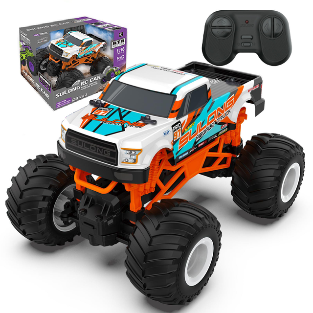 1:16 Hot Selling RC Monster Truck 2.4G All Terrain Car for Kid 20 Km/h Big Wheels Off Road RC Truck Christmas or Birthday Gift