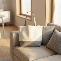 Sac fourre-tout bicolore avec logo personnalisé, réutilisable, écologique, grande capacité, pour courses et promotion