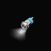 12mm 16mm 19mm 22mm interrupteur à bouton poussoir en métal verrouillage momentané tête plate lumière LED interrupteur à bouton poussoir
