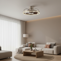 Ventilateur de plafond LED YOUKAIN moderne européen à 5 pales (>48 pouces) avec télécommande, 220V, en métal, 6 vitesses, moteur DC à intensité variable, pour salon