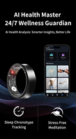 Anneau intelligent SHR K3 AI, analyse personnalisée du chronotype du sommeil, informations sur la récupération corporelle, programmes de méditation, contrôle de l'éclairage par application