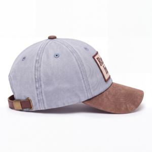 Casquette de baseball en denim tissé à 6 panneaux de marque T&L, avec logo personnalisé, délavage vintage, taille unique ajustable, en coton, vente en gros - Product Image 6