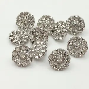 China Stone Button Supplier 11mm Bulk Glass Rhinestones Crystal Sew On Rhinestone Buttons For Garment Accessories
