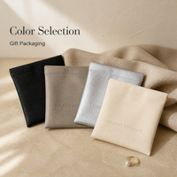 Pochette à maquillage en cuir PU personnalisée avec gaufrage, mini sac de rangement de luxe imperméable pour boucles d'oreilles et bagues, sac à bijoux en cuir
