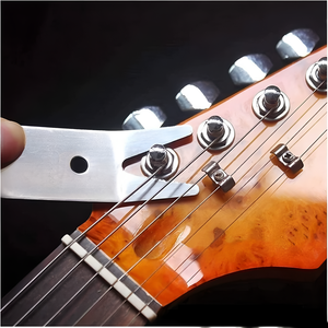 Llave de guitarra de fieltro de acero inoxidable multifuncional, herramientas de reparación de piezas de Metal para accesorios de bajo de guitarra - Product Image 2