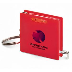 Llavero con Cinta Métrica Personalizada y Nivel de Burbuja, Mini Cinta Métrica Retráctil de 3 pies, Forma Cuadrada, Regalo - Product Image 3