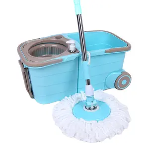 Dual Sides with Wheels Home Cleaning Easy Mop Cleaner with Wheel 360 Spin Microfiber Washable Mops