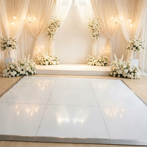 Plancher de danse en contreplaqué en gros, de haute qualité, blanc et noir, avec rampe en aluminium - Product Image 1