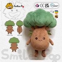 Boneka Pohon Kartun Kustom dari Kain Daur Ulang, Boneka Karakter Pohon Lembut, Bersertifikat CE UKCA, Logo Kustom, Boneka Pohon untuk Hadiah