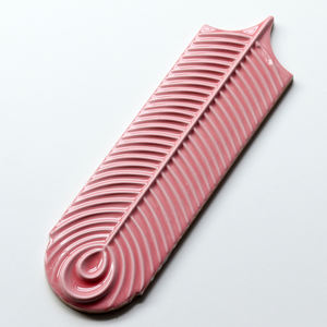 Mattonelle di parete della piuma di ceramica smaltata di <span class=keywords><strong>colore</strong></span> rosa strutturato 3d della <span class=keywords><strong>casa</strong></span> interni o esterni - Product Image 4