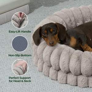 Cama ortopédica redonda personalizada de pana para perros, cama de espuma viscoelástica para perros y gatos, impermeable, lavable, extraíble, antideslizante, camas para mascotas de espuma viscoelástica - Product Image 4