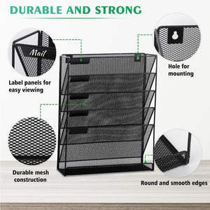 Organizador de Archivos Multifuncional de <span class=keywords><strong>Hierro</strong></span> para Montar en la Pared, con 5 Niveles, para Documentos, Periódicos y Revistas - Product Image 3