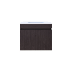 Chaux <b>Floating</b> Wide Double Door Vanity With Resin Sink Bathroom Storage Black - Product Image 3