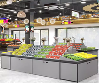 Multi-layer Gemak Winkel Verse Fruit Plank Staal Hout Groente Rack Factory Direct Supermarkt