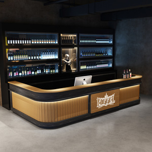 Escritorio de recepción con luz LED moderna para cajero, <span class=keywords><strong>tienda</strong></span> de café, leche, Mostrador de <span class=keywords><strong>Bar</strong></span>, escaparates, empresa de exhibición, barra frontal, diseño de <span class=keywords><strong>tienda</strong></span> - Product Image 1