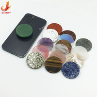 Support de téléphone portable en pierre d'agate naturelle, mignon et élégant, avec hauteur réglable et fixation adhésive pour bureau, avion, mur