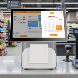 Terminal de point de vente tactile 15,6 pouces à double écran Android Windows pour caisse de supermarché et commerce de détail - Product Image 1