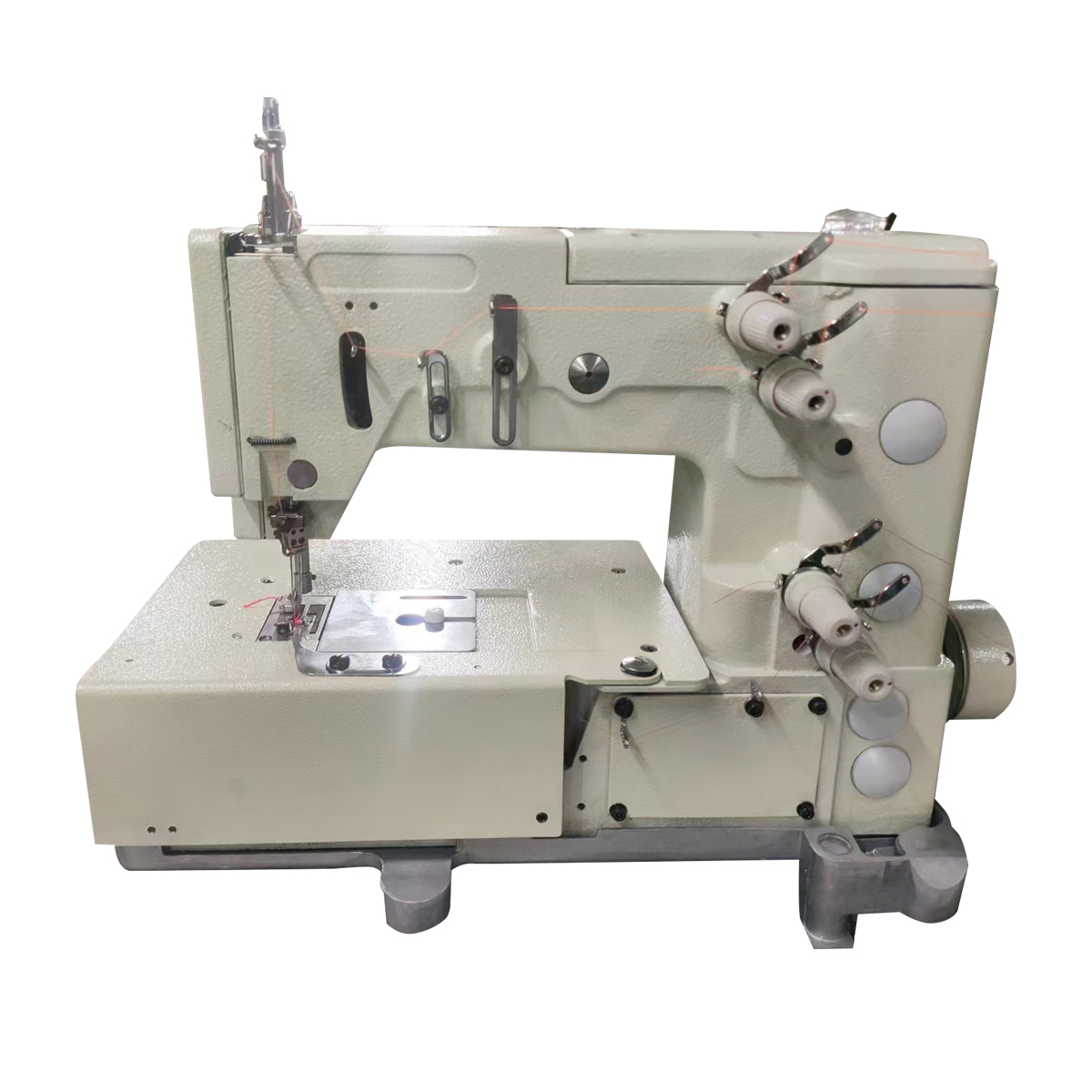 QK-1302-4W одинарная игла/Двойная игла, швейная машина с 4 зигзагообразными цепями