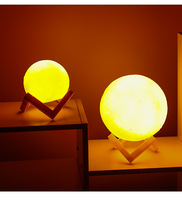 Lampe Lune LED 3D Rechargeable avec Contrôle Tactile pour la Décoration Intérieure, Lumière Nocturne à Luminosité Réglable