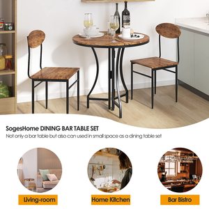 Hot bán tốt nhất người bán công nghiệp phong cách gấp Bistro Bar bảng + 2 ghế Bar Set - Product Image 3