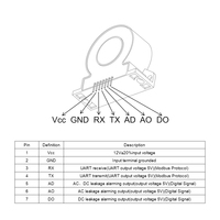 Dispositivo de Corriente Residual de 30mA CA y 6mA CC, Sensor de Transformador de Corriente para Montaje en PCB, RCM GFCI con Salida Digital UART para Cargador de Vehículos Eléctricos