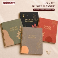 Carnet de planification budgétaire spirale Hongbo personnalisé 8,5 x 11 pouces avec suivi des dépenses et des finances personnelles en feuille d'or, vente en gros OEM