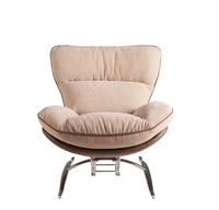 Fauteuil de lecture confortable en tissu de style décontracté, nouveau design, pour villa, salon, chambre, hôtel, restaurant, rembourrage en mousse