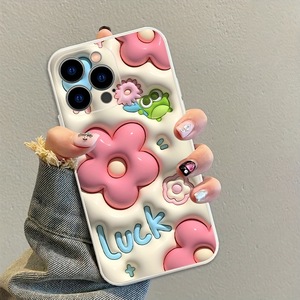 Coque de téléphone portable à bord droit avec impression florale rose au design créatif pour <span class=keywords><strong>iPhone</strong></span> X Xr Xs 11 12 13 <span class=keywords><strong>14</strong></span> 15 16 17 Pro Max - Product Image 1