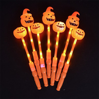 Bâtons LED d'Halloween en promotion : Bâtons lumineux crâne et citrouille scintillants pour décoration de fête