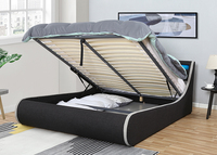 Lit rembourré en cuir moderne Willsoon New Store avec cadre en bois Rangement en tissu de lin doux pour meubles de maison Chambre à coucher