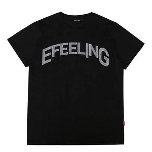 เสื้อยืดสตรีทจีเอสเอ็ม300สีดำล้วนเสื้อยืดพลอยเทียมเสื้อยืดโอเวอร์ไซส์สำหรับทุกเพศ - Product Image 2