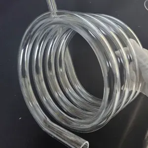 Tube spirale en verre de quartz transparent résistant à la chaleur de grande taille