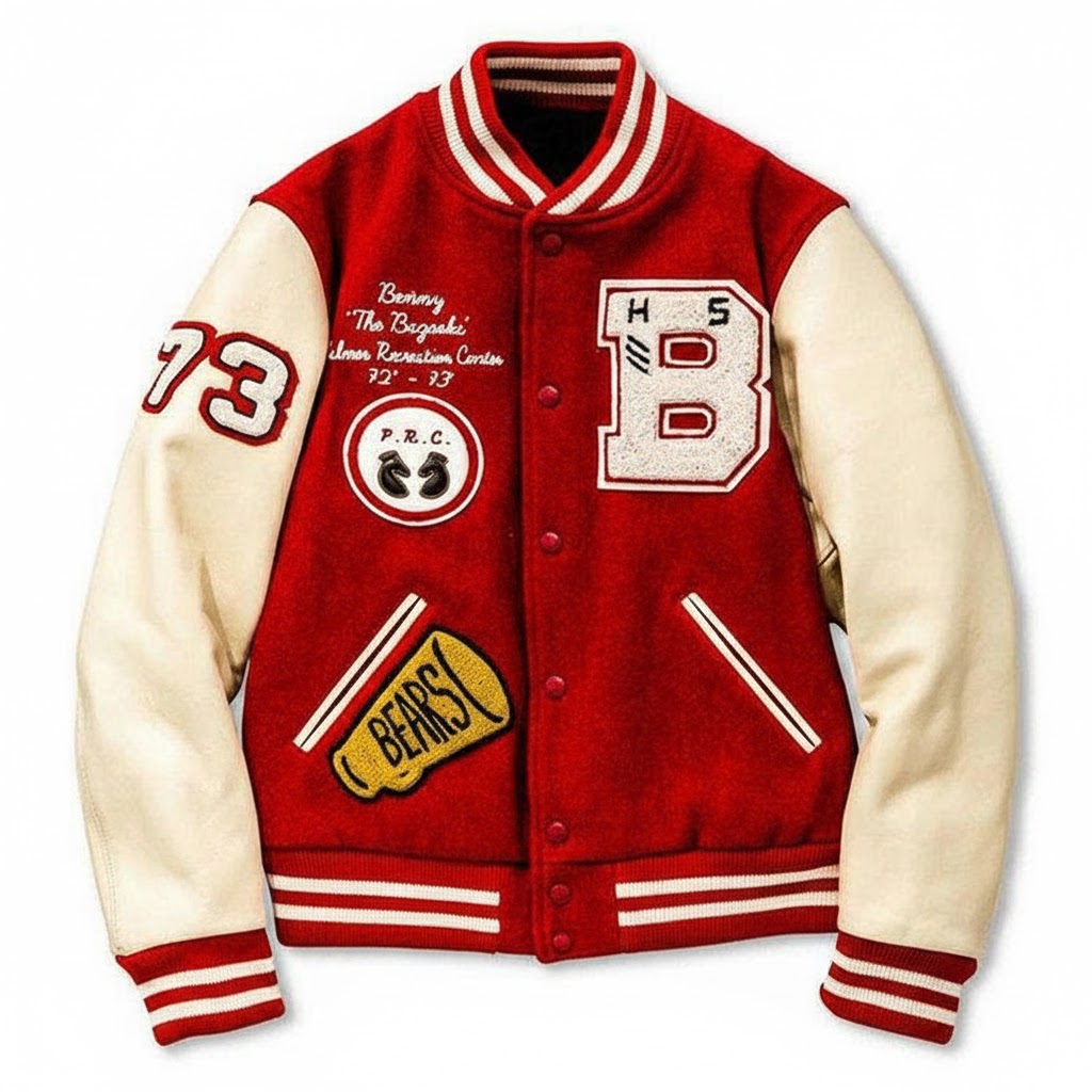 Order Online Melton Varsity Jacket Customizable Logo Printed