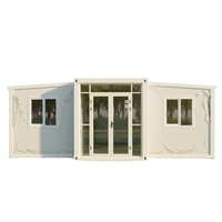 Maison conteneur extensible certifiée CE, 2 chambres, pliable, en acier galvanisé, ignifuge, moderne avec panneaux sculptés pour la maison