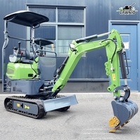 Mini-excavatrice LAWNIO à chenilles en caoutchouc entièrement personnalisable, forte force de creusement pour la construction en intérieur