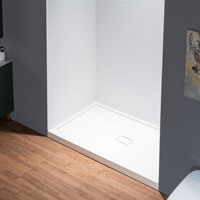 Panneaux muraux de douche en composite de 3 mm d'épaisseur, installation rapide, blanc mat texturé, pour la décoration de salle de bain