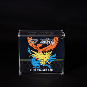Étui acrylique ETB Pokémon magnétique personnalisé transparent à bord <span class=keywords><strong>rond</strong></span> 6mm protection UV glissière empilable 5mm d'épaisseur aimant fort 8mm - Product Image 1